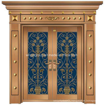 Italy Style Decorative Outside Security Copper Glass Door (W-GB-07)